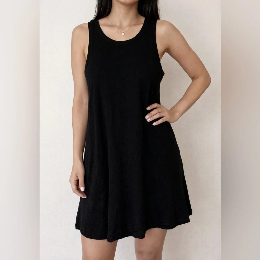 Classic Black Tank Swing Dress - 100% Merino - Picture 1 of 6